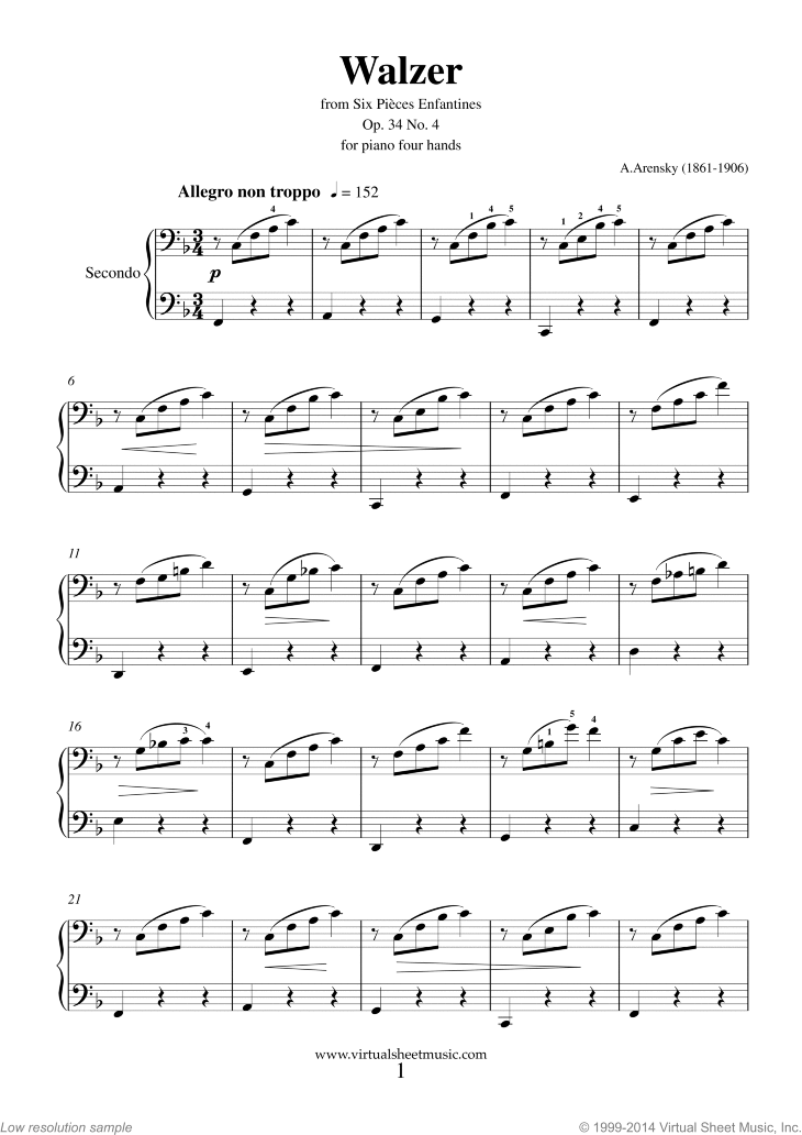 Six Pieces Enfantines Op.34 No.4 - Walzer