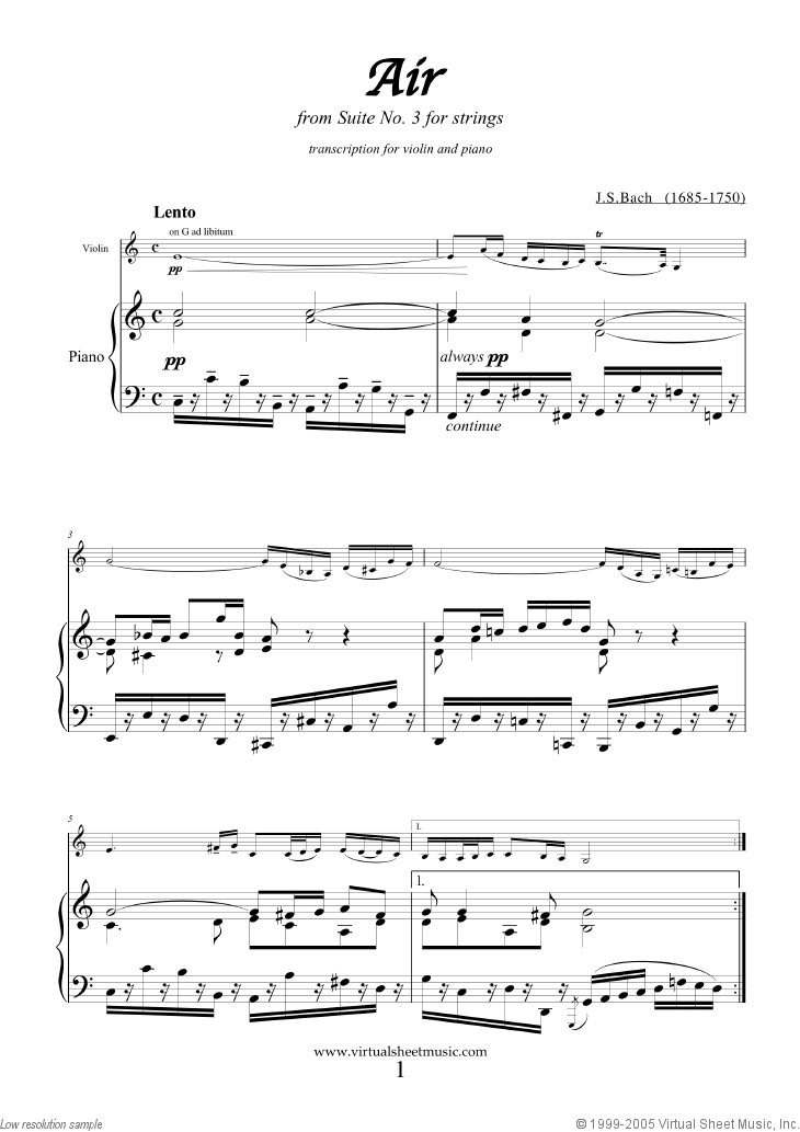 Air from Suite No.3 (on the G string)