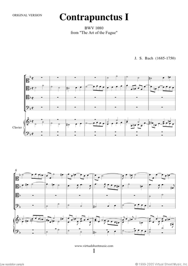 The Art of the Fugue, BWV 1080 - Contrapunctus I