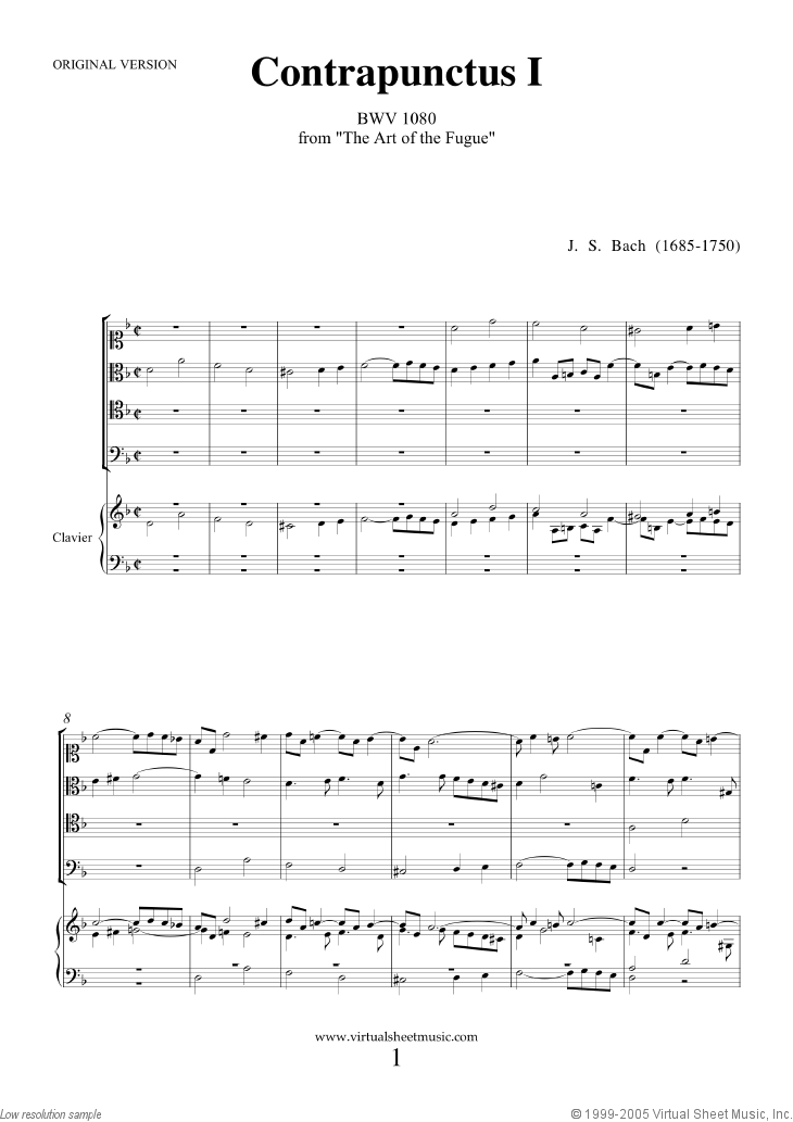 The Art of the Fugue, BWV 1080 - Contrapunctus I
