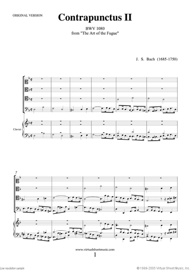 The Art of the Fugue, BWV 1080 - Contrapunctus II