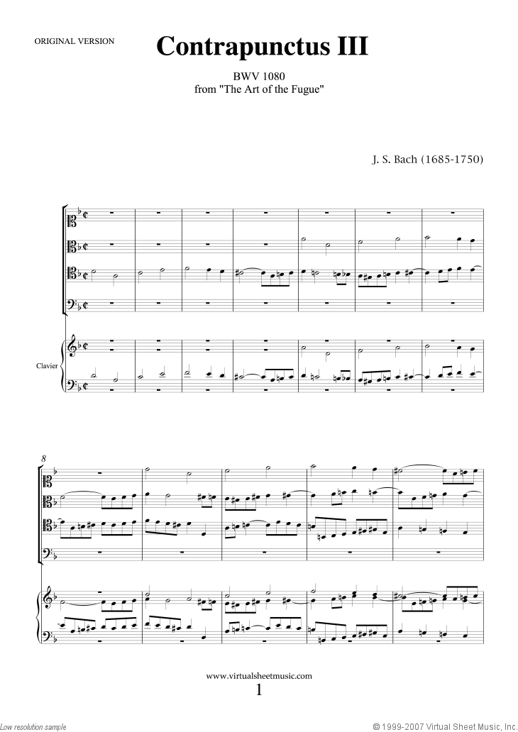 The Art of the Fugue, BWV 1080 - Contrapunctus III