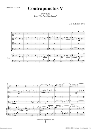 The Art of the Fugue, BWV 1080 - Contrapunctus V