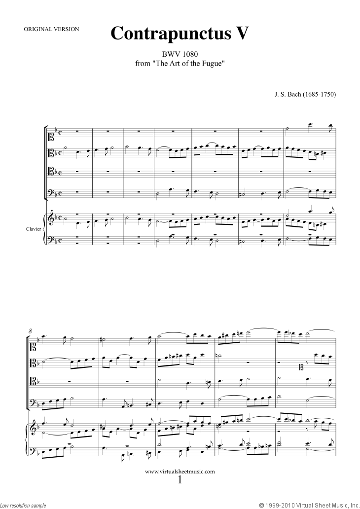 The Art of the Fugue, BWV 1080 - Contrapunctus V