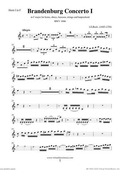 Brandenburg Concerto I (parts)