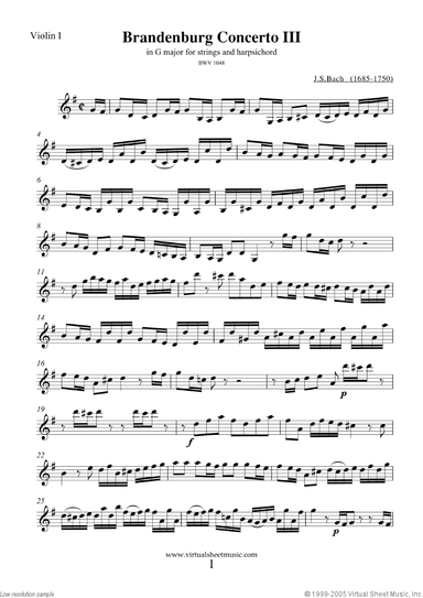 Brandenburg Concerto III (parts)