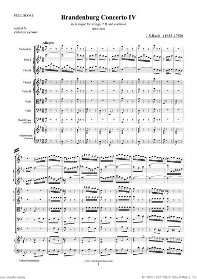 Brandenburg Concerto IV (f.score)
