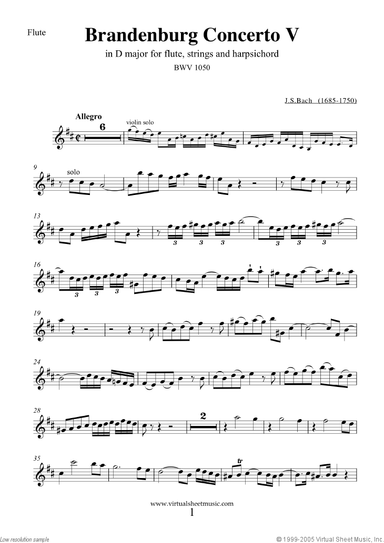 Brandenburg Concerto V (parts)