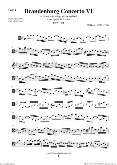 Brandenburg Concerto VI (parts)