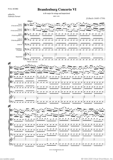 Brandenburg Concerto VI (f.score)