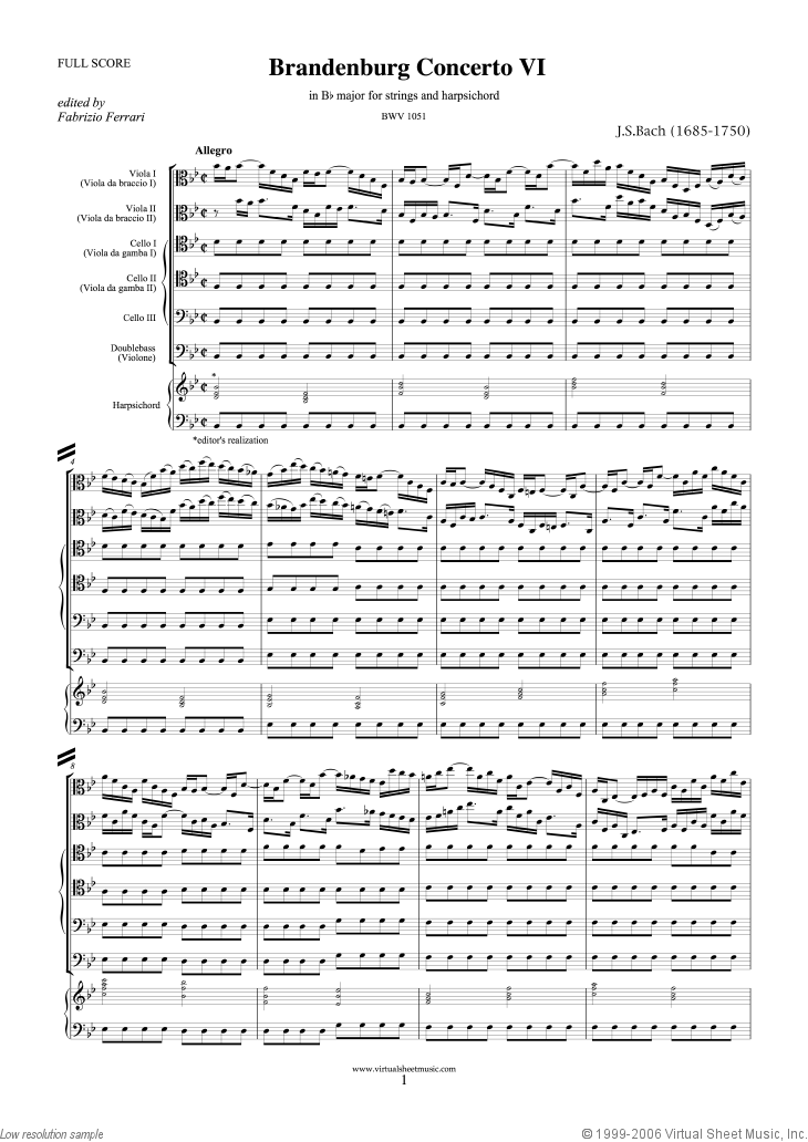 Brandenburg Concerto VI (COMPLETE)