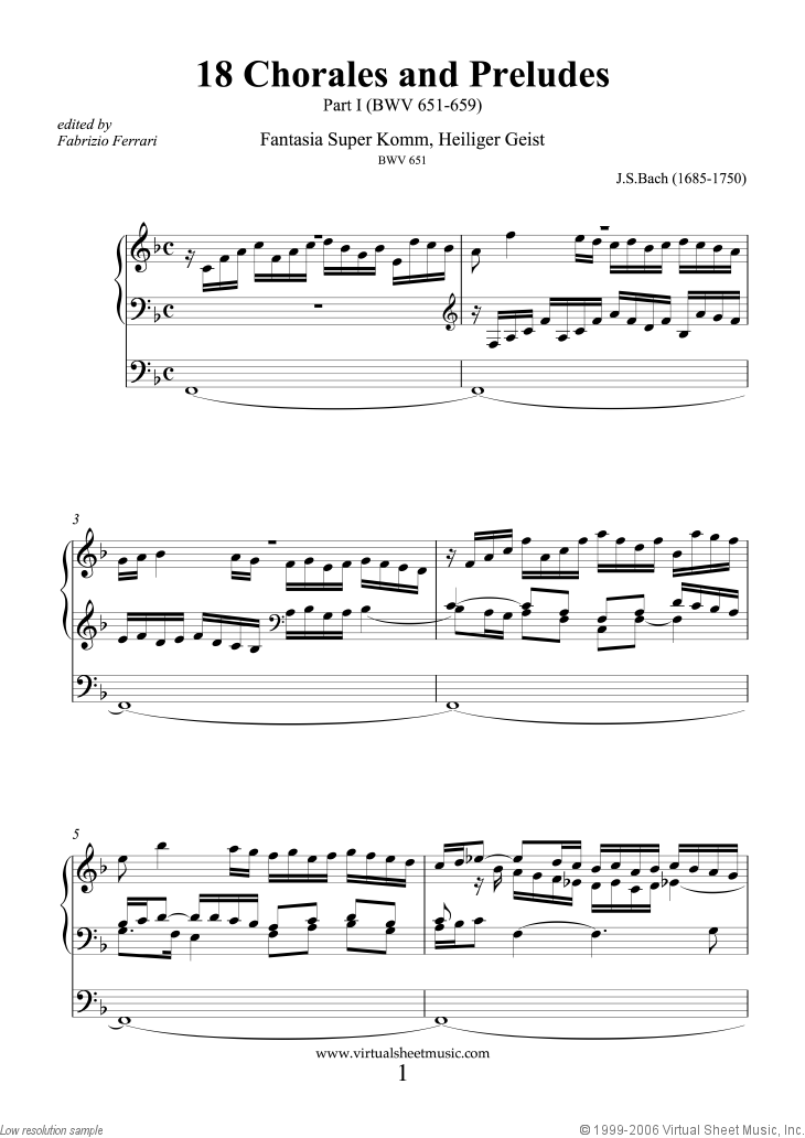Chorales and Preludes, 18 (part I)