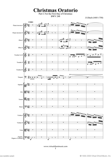 Christmas Oratorio, part I (f.score)