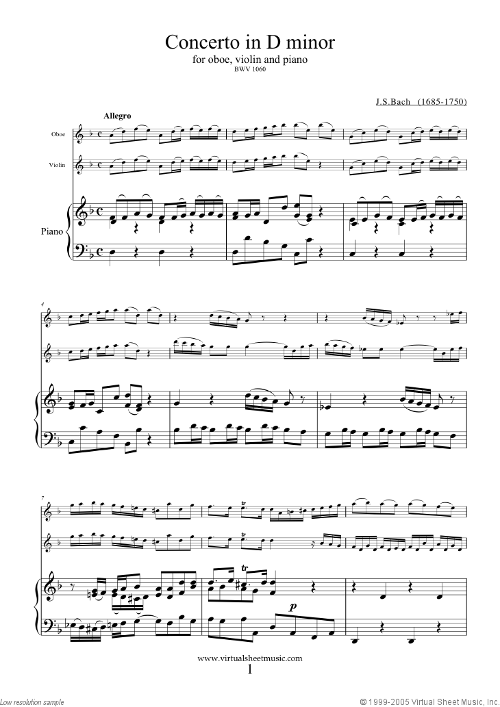 Concerto in D minor BWV 1060