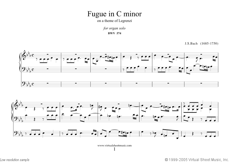 Fugue in C minor BWV 574