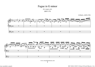 Fugue in G minor BWV 578