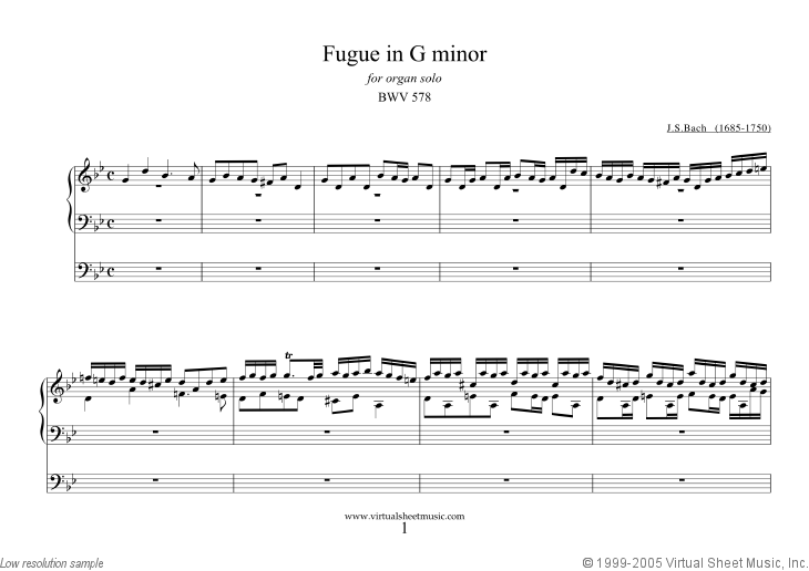 Fugue in G minor BWV 578