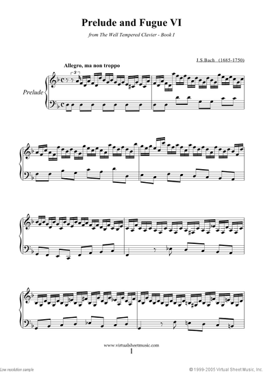 Prelude and Fugue VI - Book I