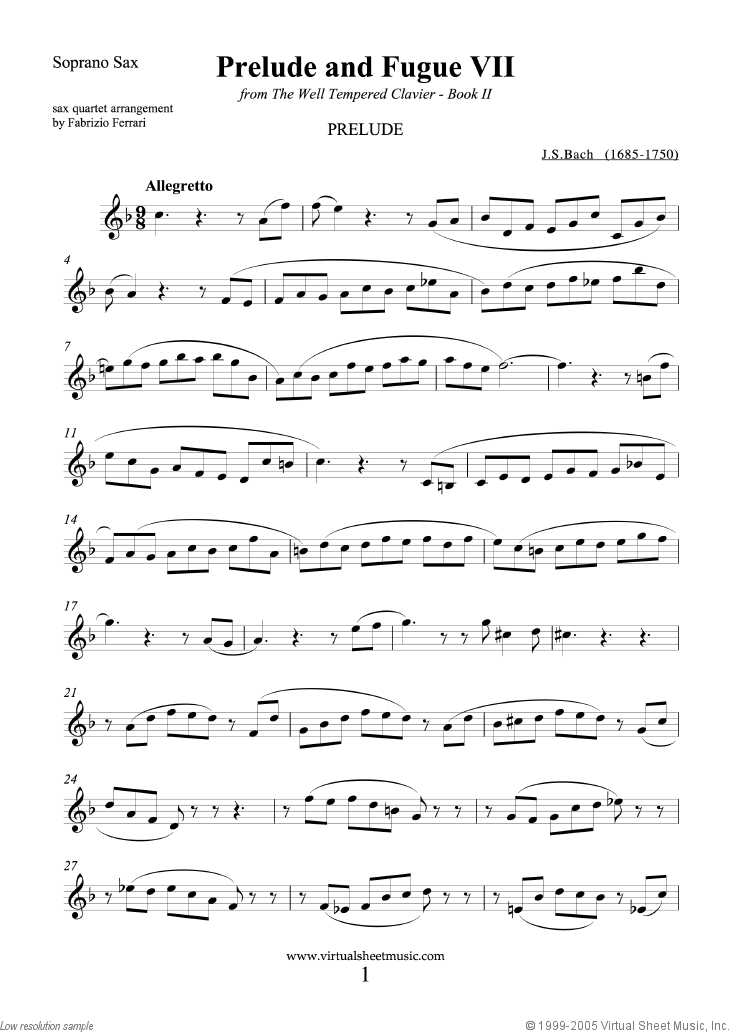 Prelude and Fugue VII - Book II (New Edition)