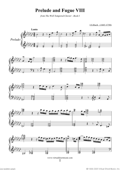 Prelude and Fugue VIII - Book I