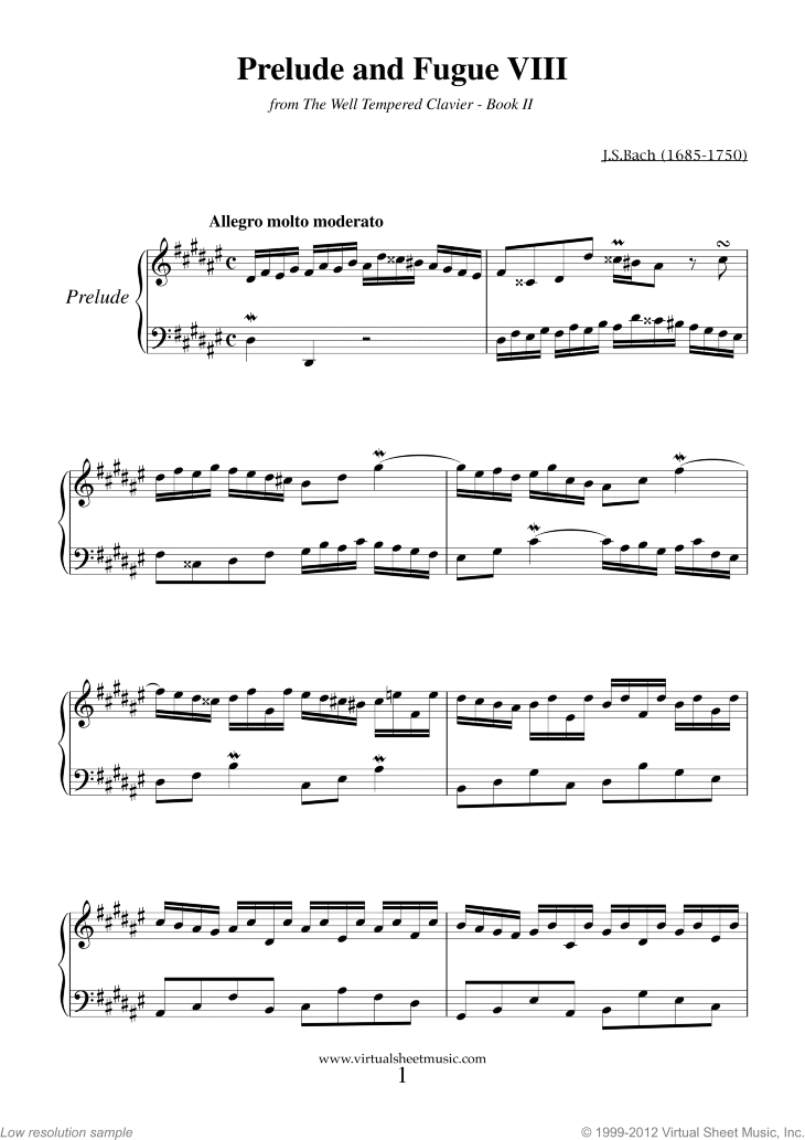 Prelude and Fugue VIII - Book II