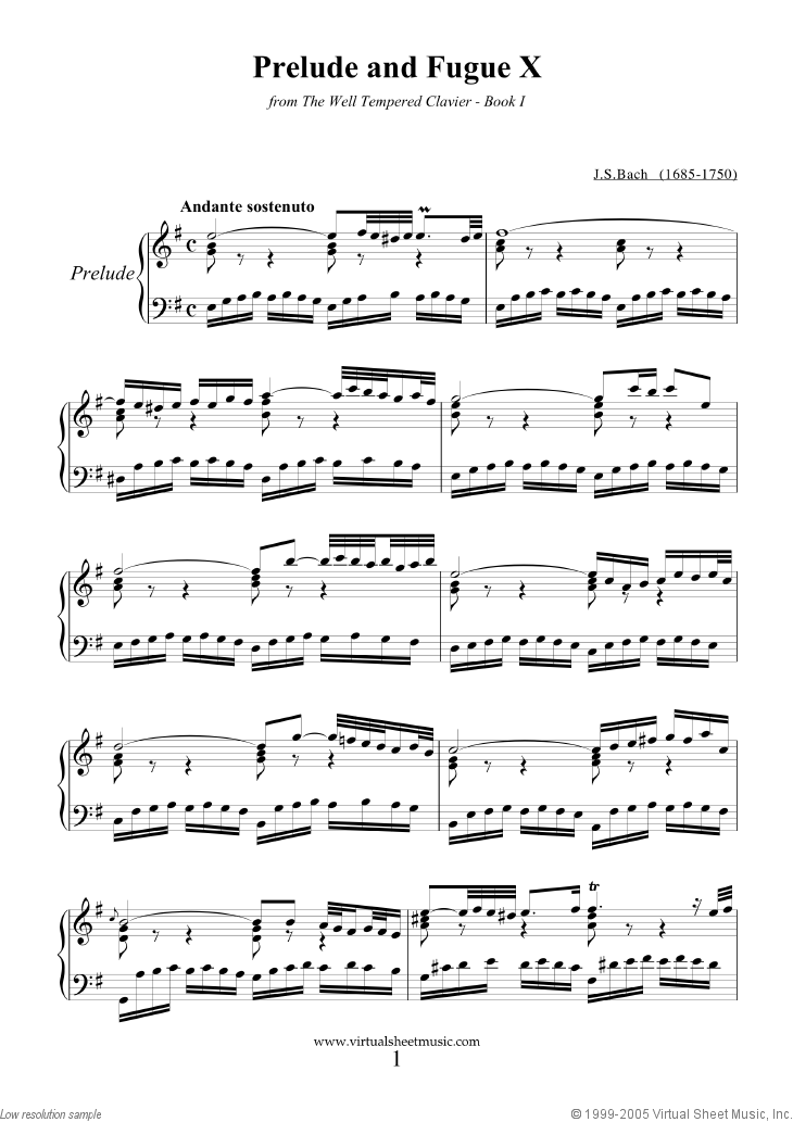 Prelude and Fugue X - Book I