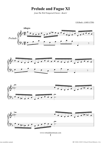Prelude and Fugue XI - Book I