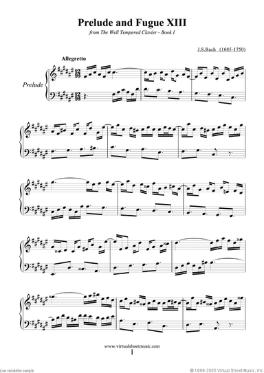 Prelude and Fugue XIII - Book I