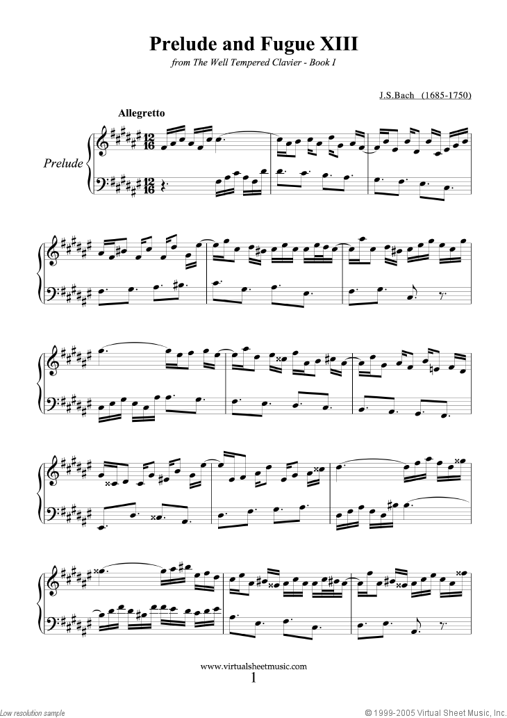 Prelude and Fugue XIII - Book I