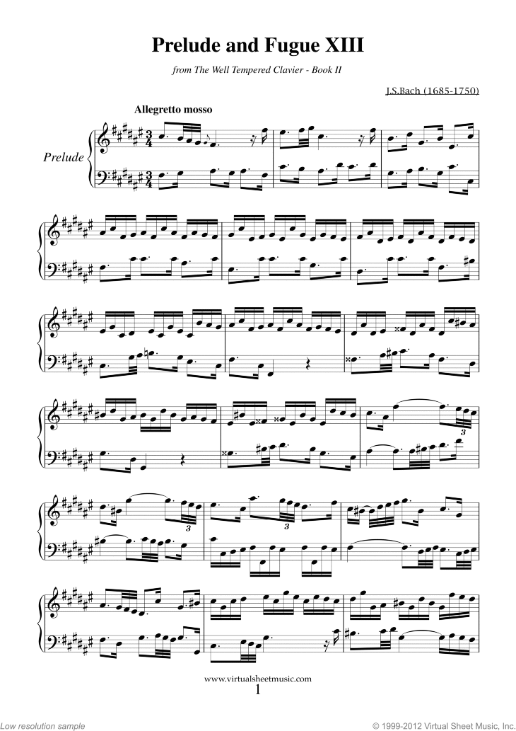 Prelude and Fugue XIII - Book II