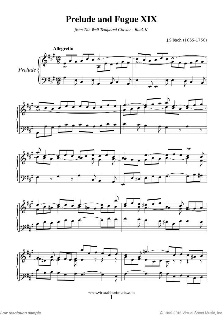 Prelude and Fugue XIX - Book II