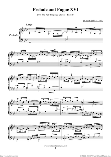 Prelude and Fugue XVI - Book II