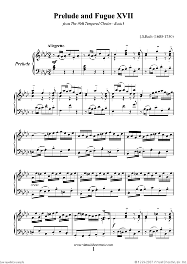 Prelude and Fugue XVII - Book I