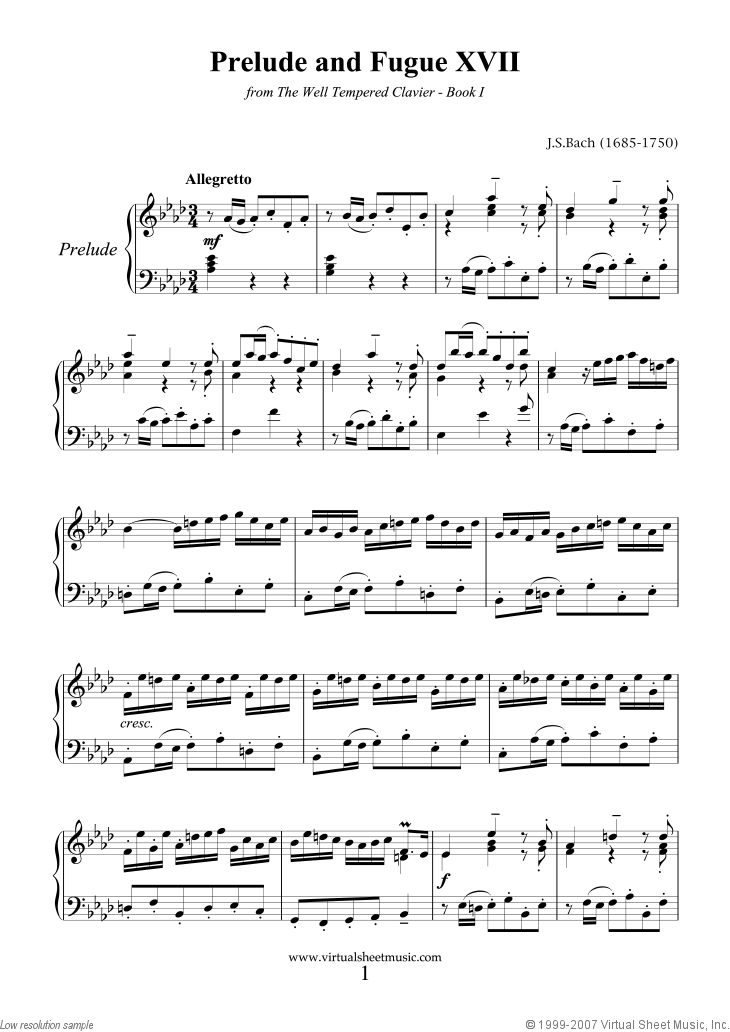 Prelude and Fugue XVII - Book I