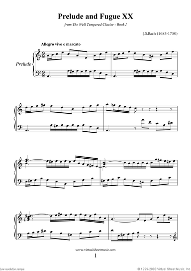 Prelude and Fugue XX - Book I