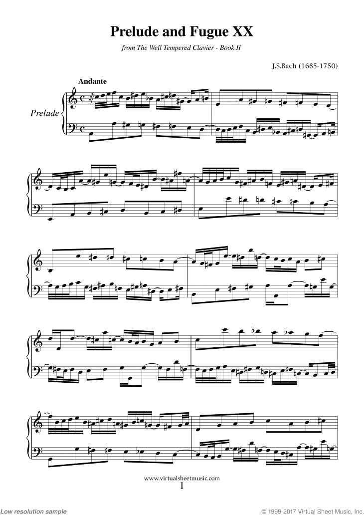 Prelude and Fugue XX - Book II