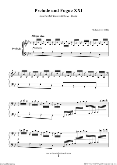 Prelude and Fugue XXI - Book I