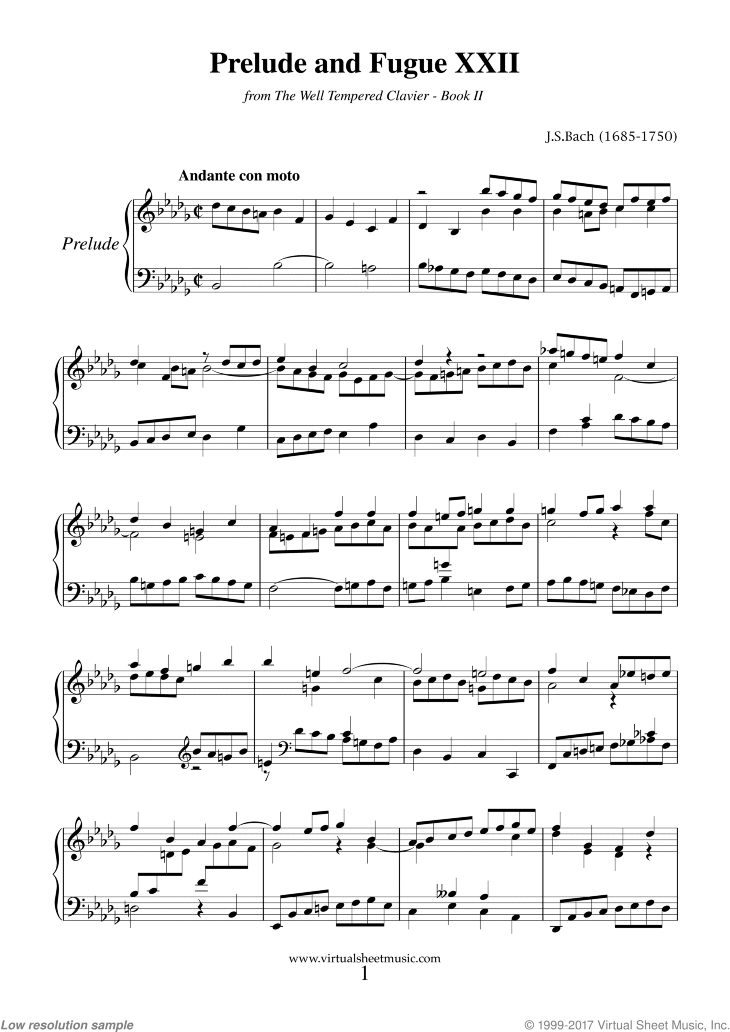 Prelude and Fugue XXII - Book II
