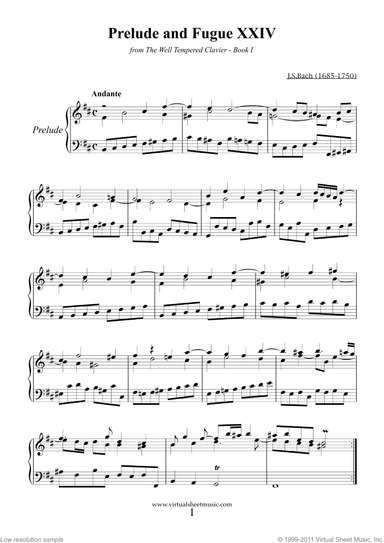 Prelude and Fugue XXIV - Book I