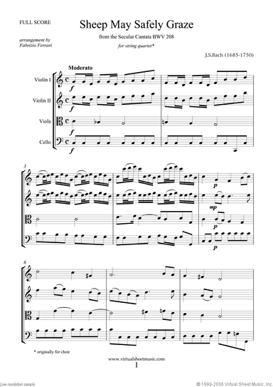 Sheep May Safely Graze (f.score)