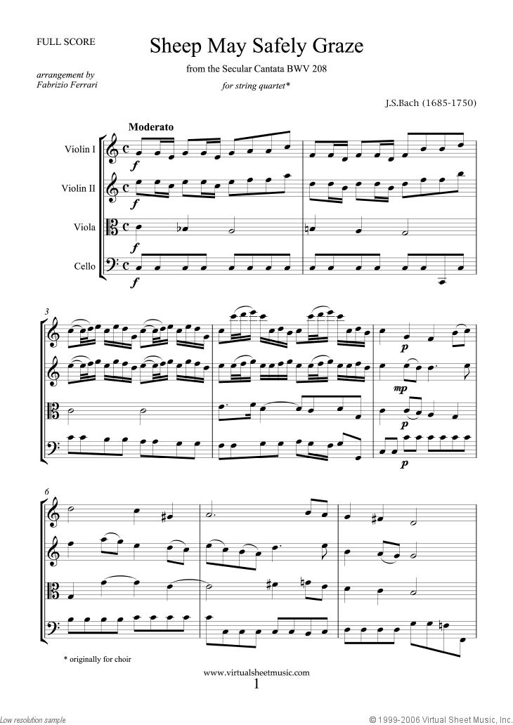 Sheep May Safely Graze (f.score)
