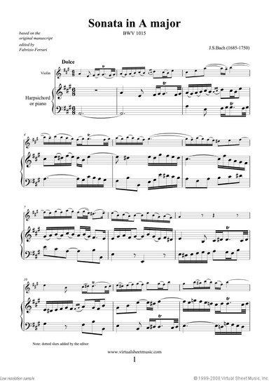 Sonata in A major BWV 1015