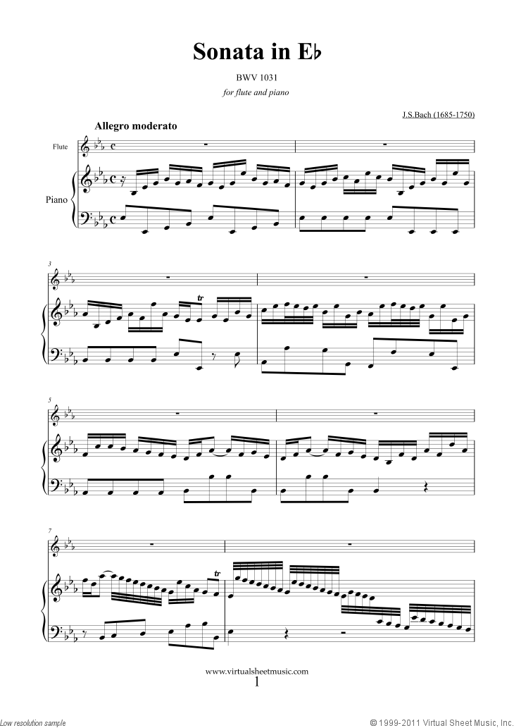 Sonata in E flat major BWV 1031