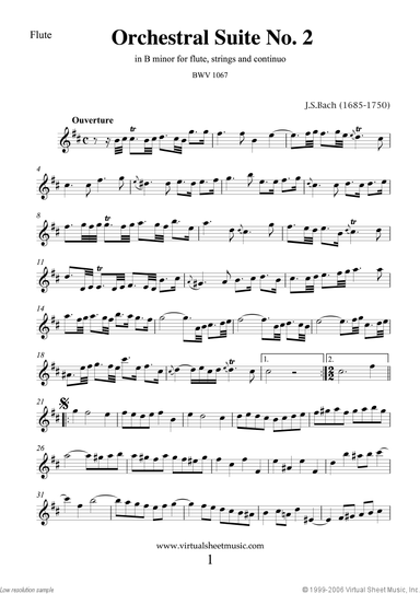 Orchestral Suite No.2 BWV 1067 (parts)
