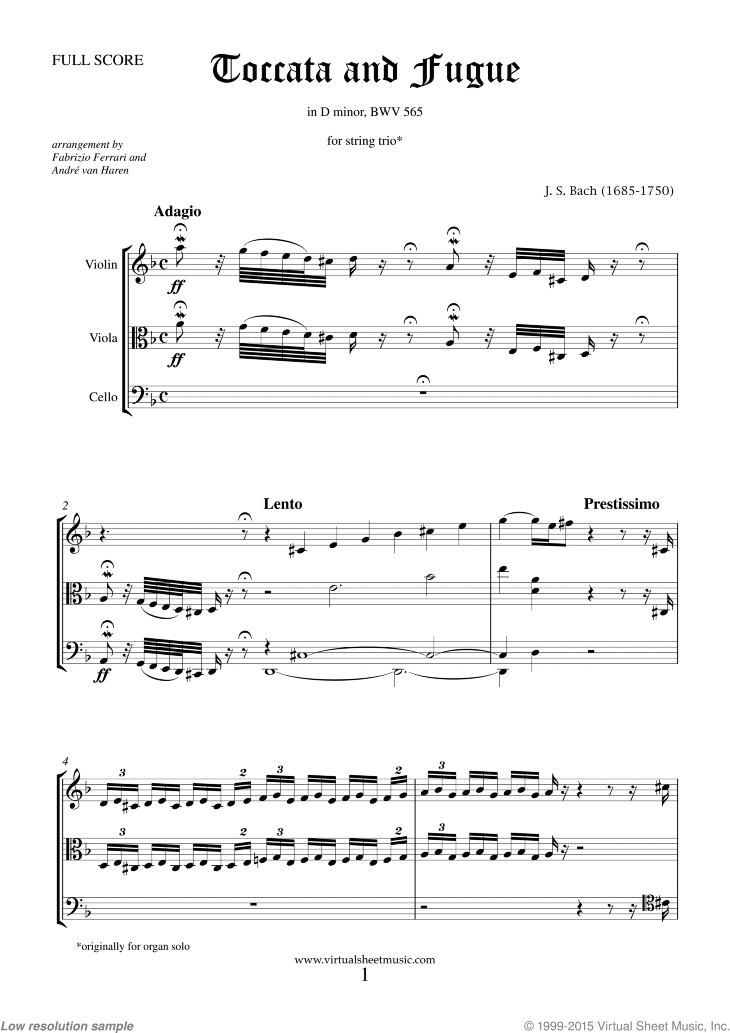 Toccata and Fugue in D minor BWV 565 (f.score)