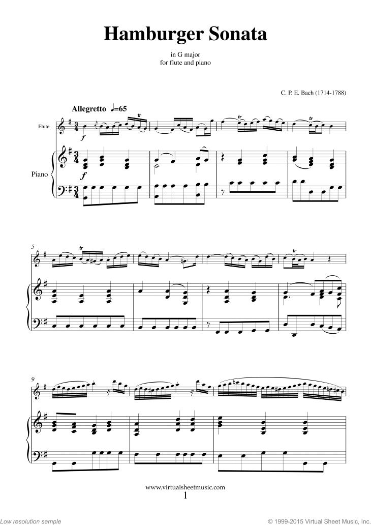 Hamburger Sonata in G major (H.550)