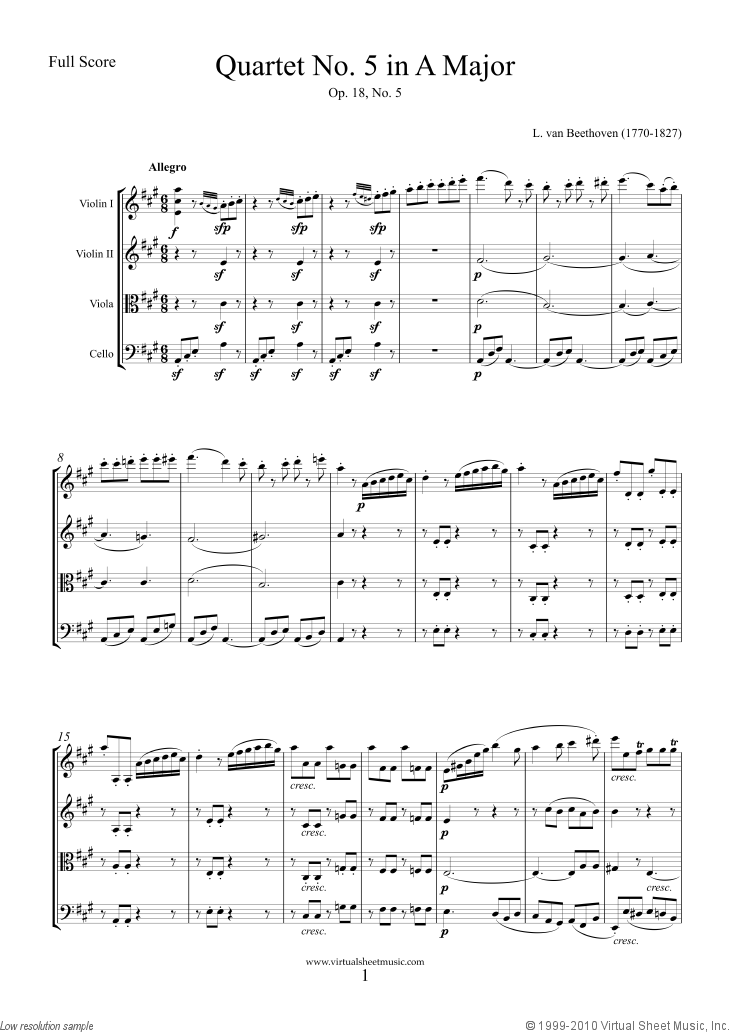 Quartet Op.18 No.5 in A major (COMPLETE)