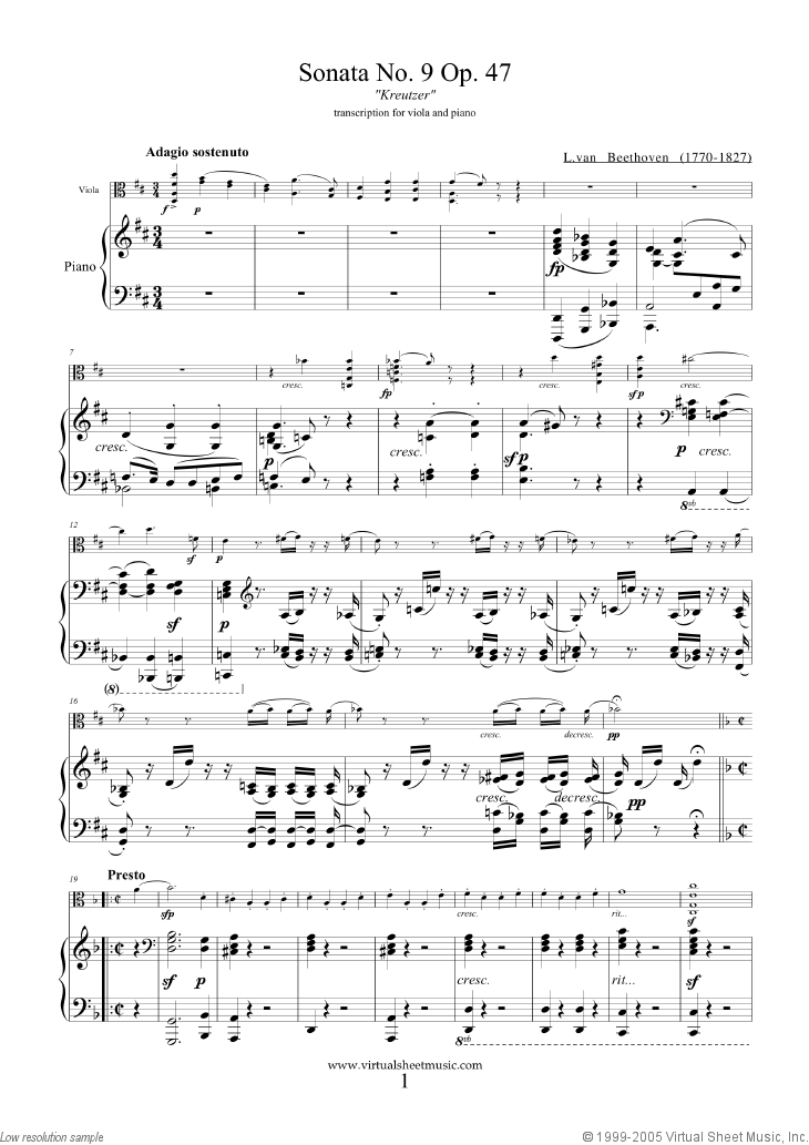 Sonata Op.47 No.9 &quot;Kreutzer&quot;