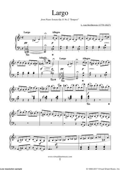 Largo from Tempest Sonata