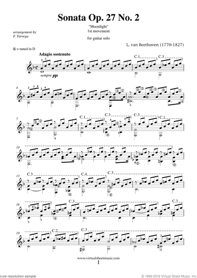 Adagio from Sonata Op. 27 No.2 &quot;Moonlight&quot;